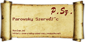 Parovsky Szervác névjegykártya